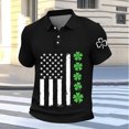 thumbnail image 4 of Mens Golf Polo Shirts Saint Patrick'S Day Long Sleeve Classic Fit Green Beach Vacation Essentials,Black,3XL, 4 of 5