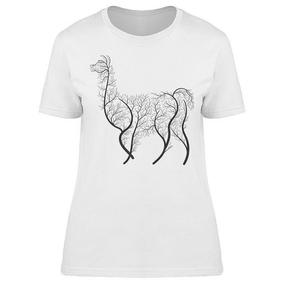 Alpaca, Bush Silhouette T-Shirt Women -Image by Shutterstock, Female x-Large