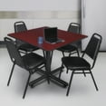thumbnail image 2 of Regency Kobe 48 x 48 in. Square Breakroom Table- Mahogany, 4 Restaurant Stack Chairs- Black, 2 of 8