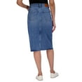 thumbnail image 3 of Lucky Brand Women's Asymmetrical Front Slit Denim Midi Skirt (Blue, 8), 3 of 7