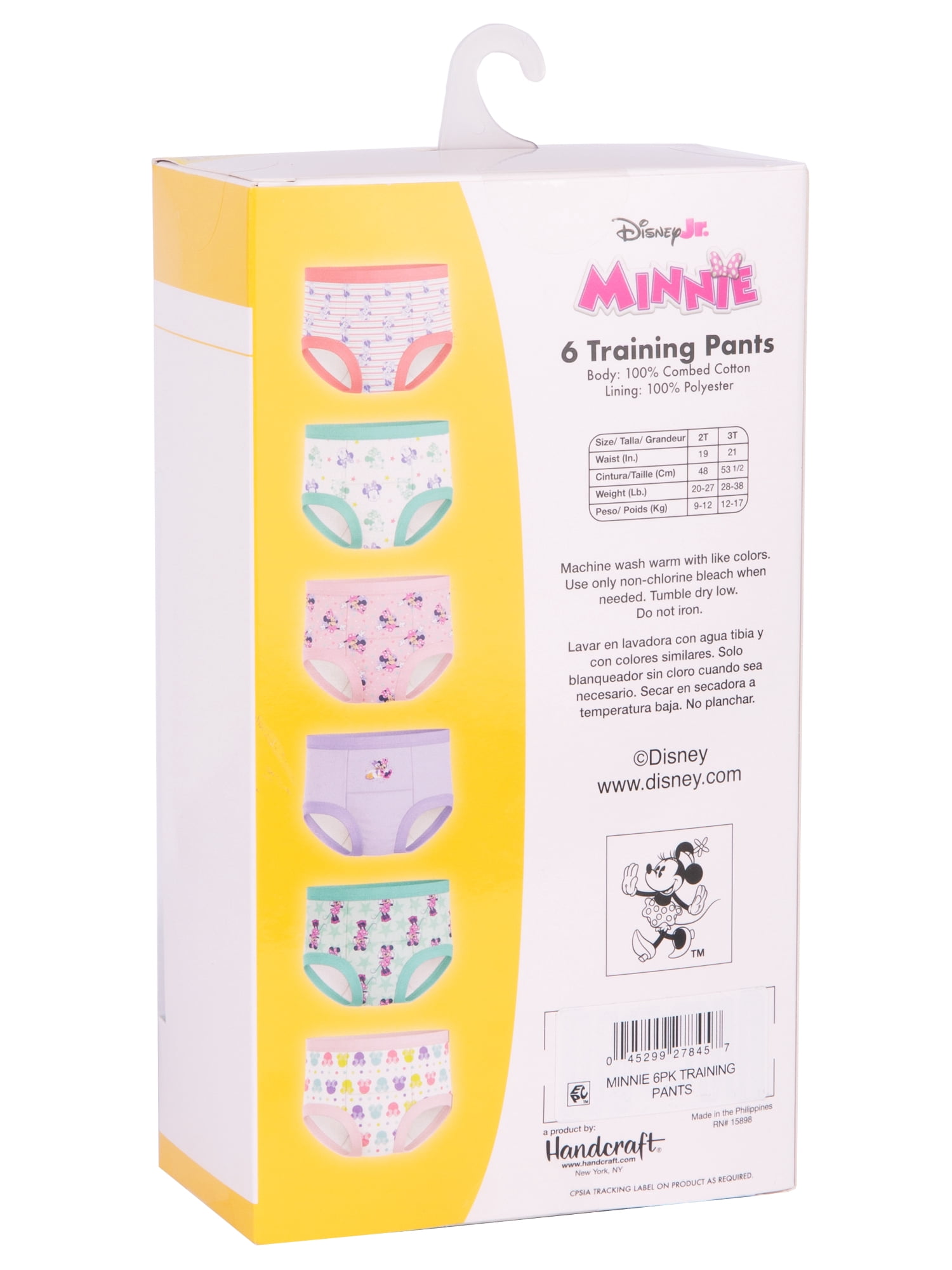 Minnie Mouse Character Toddler Girl Training Pants, 6 - Pack, Sizes 2T-3T