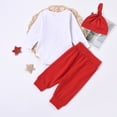 thumbnail image 4 of EnJoCho Kids Baby Boy Valentine’s Outfit Long Sleeve Letters 𝖱omper Pants Hat Set First Valentines Clothing Apparel Garment Bodysuit Holiday Celebration Gift, 4 of 8