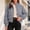 A1 Grey, variant on Womens Cropped Plaid Jacket,Zip Up Lightweight Casual Fleece Coat with Pockets,Bomber Gingham Windbreaker Short Warm Jacket,Vintage Stand Collar,Long Sleeve,Loose Fit,Fall Workout Outerwear Yellow