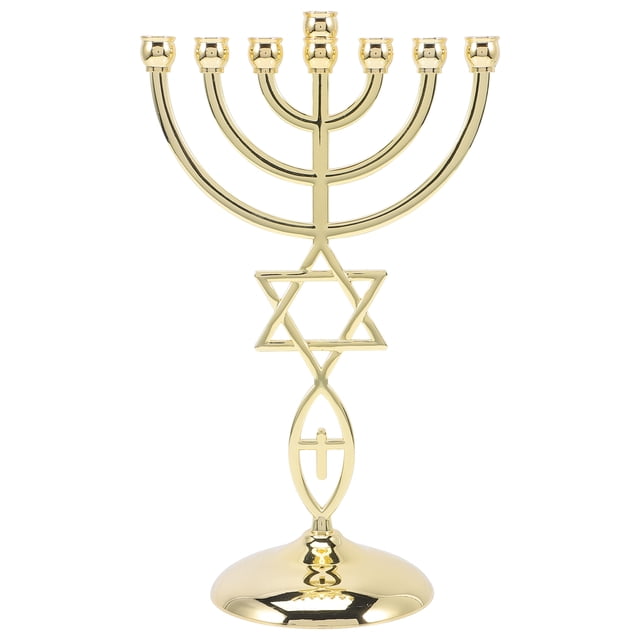 Portavelas metálico de 7 brazos para velas cónicas, soporte decorativo de mesa para velas