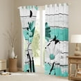 thumbnail image 3 of jejeloiu Cyan Floral Daisy Blackout Curtains Set of 2 (38x54 Each),Butterfly Butterflies Silhouette Curtains and Drapes,Old Barn Door Living Room Curtains,Microfiber Bedroom Decorative, 3 of 6