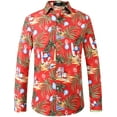 thumbnail image 1 of SSLR Mens Christmas Shirts Santa Claus Party Ugly Button Down Long Sleeve Shirts, 1 of 8