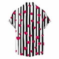 thumbnail image 5 of Handshe Men's Notched Collar Shirt, Short Sleeve Button Up with Valentine Print, Casual Wear for Dating and Daily Outfits, 5 of 6