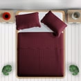 thumbnail image 2 of Ameha 3 Piece Quilt Set Chevron Embossed Bedspread Reversible Ultrasoft Microfiber Adult Bedding Burgundy California King, 2 of 7