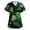 A001-Army Green, variant on St. Patrick's Day Scrubs Tops for Women Irish Shamrock Printed V Neck Nurse Working Uniforms Short Sleeve Soft Stretch Festival Scrub Shirts