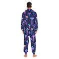 thumbnail image 4 of FORMRS Onesies Pajama for Adults Unisex Hoodie Winter Jumpsuit One Piece Sleepwear, Sizes S-2XL, Dark Blue Jellyfish Pattern, 4 of 7