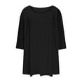 thumbnail image 5 of JIUKE Plus Size Pajamas Tops for Women 3/4 Length Sleeve Shirts Crewneck Base Layer Tees Loose Fitted Tunic Tops, 5 of 6