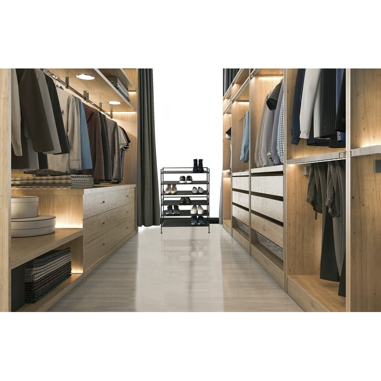  Seville Classics Sturdy Freestanding Storage Shelf for Bedroom,  Closet, Entryway, Dorm Room Organizer Stackable Durable Metal Shoe Rack  Espresso Slat, 3-Tier (NEW MODEL) : Home & Kitchen
