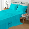 thumbnail image 3 of 800 Thread Count 4 Piece Quality Sheet Set 18 Inch DeepPocket 100% Egyptian Cotton Color Turquise Blue Stripe Size King, 3 of 6