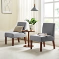 thumbnail image 2 of Zechuan 3 Pics Dining Table Set with Round Table and 2 Upholstered Chairs for Small Spaces, Gray, 2 of 10