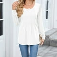 thumbnail image 5 of Krdevn Classic Women's T Shirts Loose Fit Round Neck Long Sleeve Top for Everyday Wear and Casual Activities,Women's Tops, Tees & Blouses,Size:M, 5 of 5