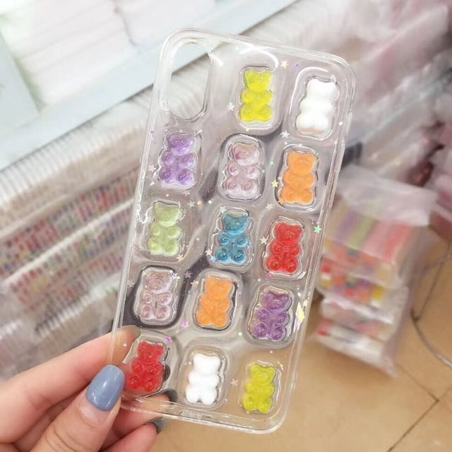 onlyliua para El Hogar Bonita Funda Transparente para Teléfono 16, 16 Plus, 16 Pro, 16 Pro Max, Funda Protectora Suave y Divertida En Osos Súper Kawaii