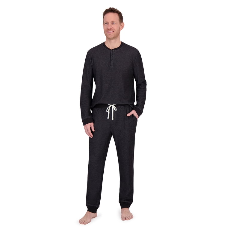 Hanes Men's Raschel Thermal Henley Pajama Set photo 2