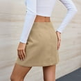 thumbnail image 5 of YTCAMLO Ribbed Mini Skorts for Women Casual Cotton High Waisted Skirt Side Split Bodycon Skirts with Shorts Y2k Stretch Pencil Skirt, Khaki M, 5 of 7