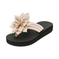 thumbnail image 2 of Women's 3D Floral Flip Flops Boho Open Toe Slip On Flat Sandals Elegant Appliques Beach Thongs Sandals Trendy Vacation Thong Slides Comfortable Backless Slippers Summer Walking Shoes, 39, 2 of 7