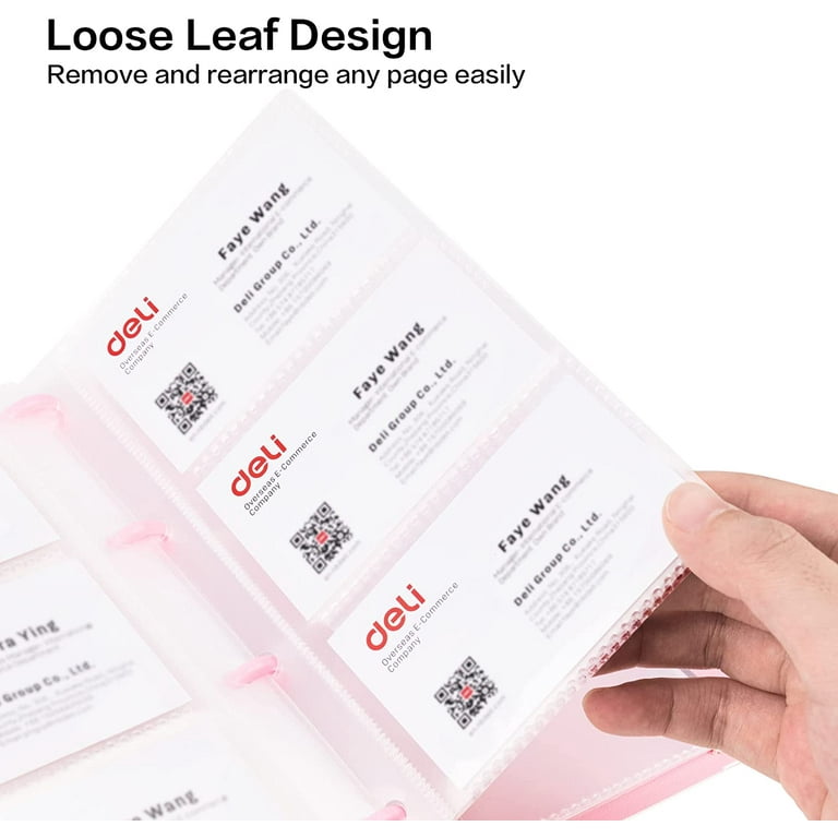 Deli Business Card Holder, Credit Card Holder, Rolodex, Business Card Holder Organizer for Women, Hold 180 Cards, Pink, Adult Unisex, Size: 7.8 x 5.6 Deli Business Card Holder, Credit Card Holder, Rolodex, Business Card Holder Organizer for Women, Hold 180 Cards, Pink, Adult Unisex, Size: 7.8 x 5.6