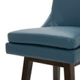 thumbnail image 4 of CHITA 26 inch Upholstered Swivel Faux Leather Counter Bar Stools with Back & Wood Legs Set of 2, Dark Blue, 4 of 9