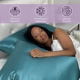 thumbnail image 3 of 22 Momme Silk Pillowcase - Teal, 3 of 9