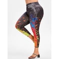 thumbnail image 1 of Tamaño más pinte la Novena Jeggings Rosegal Leggings de talla grande, 1 of 5
