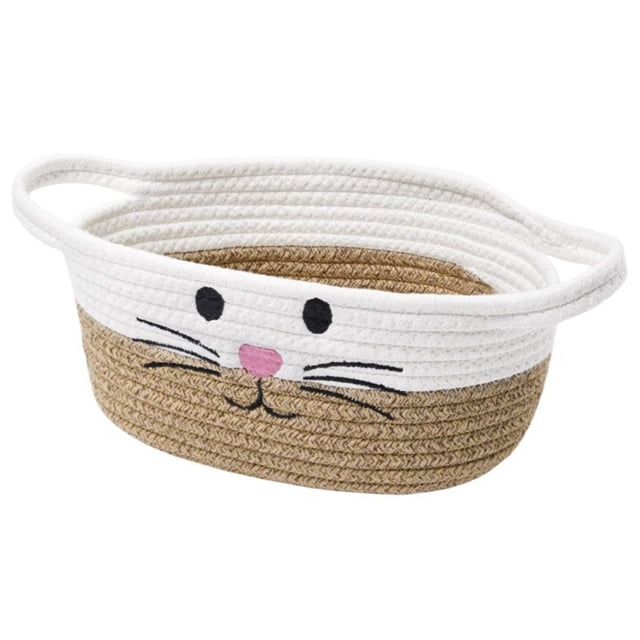 TIELUTT Rangement à Poignée Tressée Pâques Mignon et Rangement Chat Rangement pour Pâtes Quotidiennes Contenants de Rangement pour Garde-Manger Pot à Biscuits Contenants à Collations pour Enfants Contenants de Préparation de Repas à 4 Compartiments Lait et Céréales C