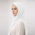 thumbnail image 5 of Karight Womens Chiffon Hijab Scarf Lightweight Solid Color Breathable Sheer Head Wrap, 5 of 6