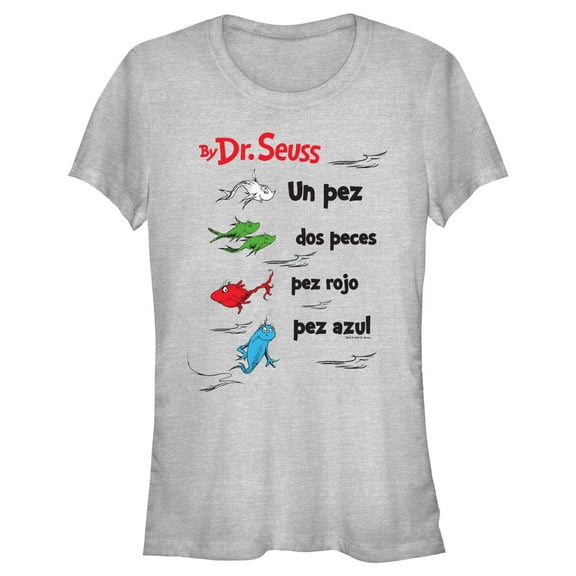 Junior's Dr. Seuss One Fish Two Fish Red Fish Blue Fish Spanish  Graphic T-Shirt
