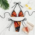 thumbnail image 4 of Trajes de baño de bikini de triángulo para mujer, conjunto de bikini de sujetador de triángulo con cuello halter de 2 piezas para mujer, traje de baño de una pieza para mujer Claridad notable, 4 of 8