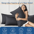 thumbnail image 3 of Sasttie Pillows Standard Size Set of 4, Hotel Down Alternative Sleeping Bed Pillows for Side Back Stomach Sleepers,Black, 3 of 9