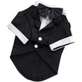 thumbnail image 2 of Camisa para perros, ropa para cachorros, vestido de novia para mascotas, esmoquin negro, elegante traje de lazo l Zefei Wu  9024735046684, 2 of 5