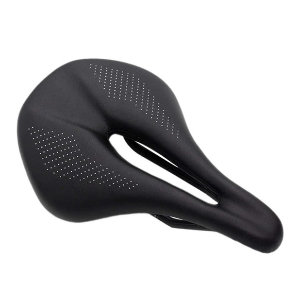Sillín De Bicicleta De Cuero Sintético Hueco Con Absorción De Impactos, Fibra De Carbono, Color Negro, 143 Mm