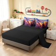thumbnail image 5 of Erosebridal Fire Truck Queen Bedding, Firefighter Bedding Comforter Set Queen, Sunset City, Black Reversible 7-Piece, 5 of 6