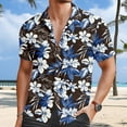 thumbnail image 2 of Men's Shirts Beach Trendy Comfortable Loose Casual Collar Button Open Short Sleeve Shirt Top L, 2 of 4