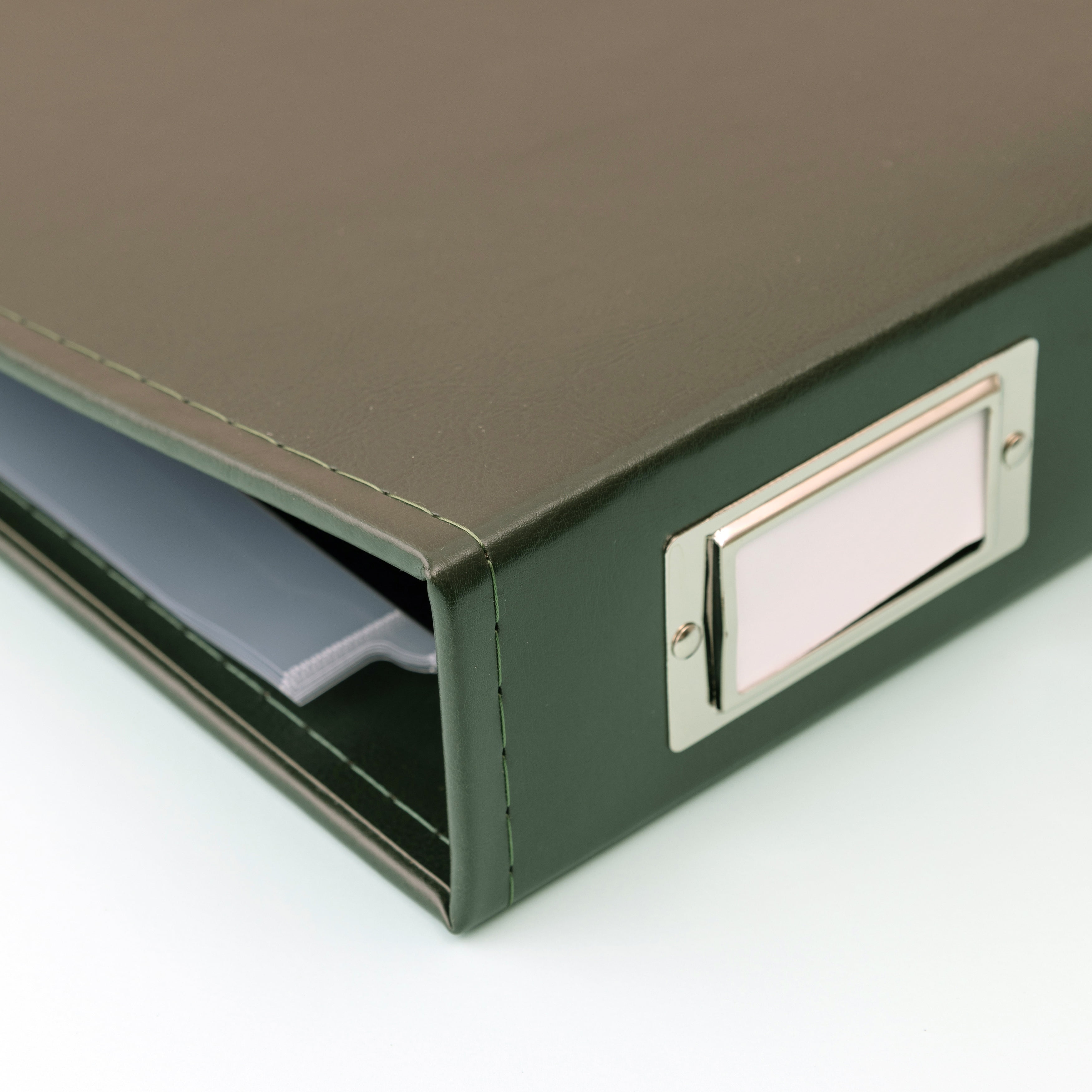 We R Classic Leather D-Ring Album 12"X12"-Forest Green