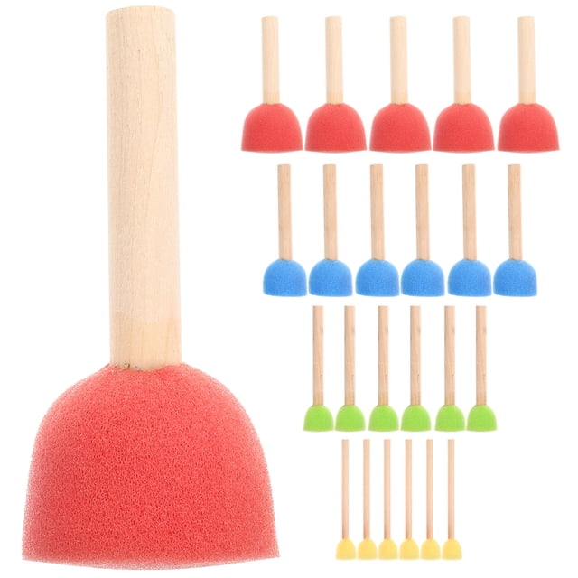 24pcs Colorful Sponge Brush Kids Sponge Paint Brush Kids Graffiti Brush Multi-function Painting Brush