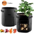 thumbnail image 1 of Bolsas de cultivo de patatas, paquete de 2 bolsas de 7 galones para plantas, macetas de tela PE, bolsas para plantas de tomate, bolsas para jardín vegetal engrosadas Fason LL-0825, 1 of 6