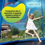 Machrus Upper Bounce Trampoline Safety Enclosure Net, Fits 8 FT Round Frame, Using 6 Poles (or 3 Arches) - Adjustable Straps- Net Only