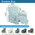 thumbnail image 6 of SCRAWLGOD Daisy Print White Blue Recliner Chair Covers 4-Pieces Recliner Cover Dog Chair Cover Furniture Protector with Pocket, Elastic Band Washable Slipcover for Dogs, Pets, 6 of 7