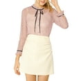 thumbnail image 6 of INSPIRE CHIC Women's Ruffled Collar Long Sleeve See Through Lace Button Down Shirt L Pink, 6 of 7