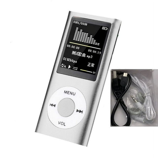 YOPTOP Lecteur de Musique MP3 Hi-Fi Lecteur MP3 Écran LCD Numérique MP3, Argent