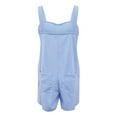 thumbnail image 4 of LEKODE Spaghetti Strap Romper Womens Rompers for Summer Jumpsuits for Women Summer Sets Women 2 Piece Outfits Travel Outfits for Women 2 Piece Sets Light Blue S, 4 of 9