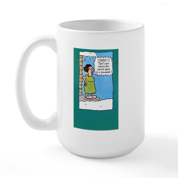CafePress - Funny Snowman Large Mug - 15 oz Ceramic Large White Novelty Mug