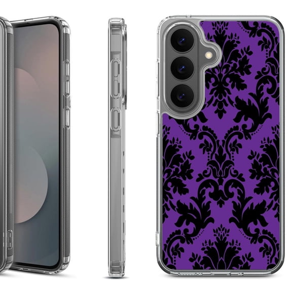 Shockproof Phone Case for Samsung Galaxy A37 5G, by OneToughShield - Victorian Purple/Black
