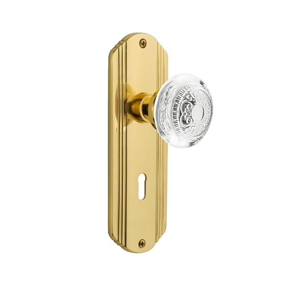 Nostalgic Warehouse Decced_Prv_234_Kh Vintage Crystal Egg And Dart Privacy Door Knob Set -