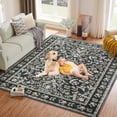 thumbnail image 5 of Memoryfield Washable Vintage Area Rug 8' x 10', Soft Low Pile Indoor Non Shedding Floor Covering, Foldable Floor Mat, Black, 5 of 6