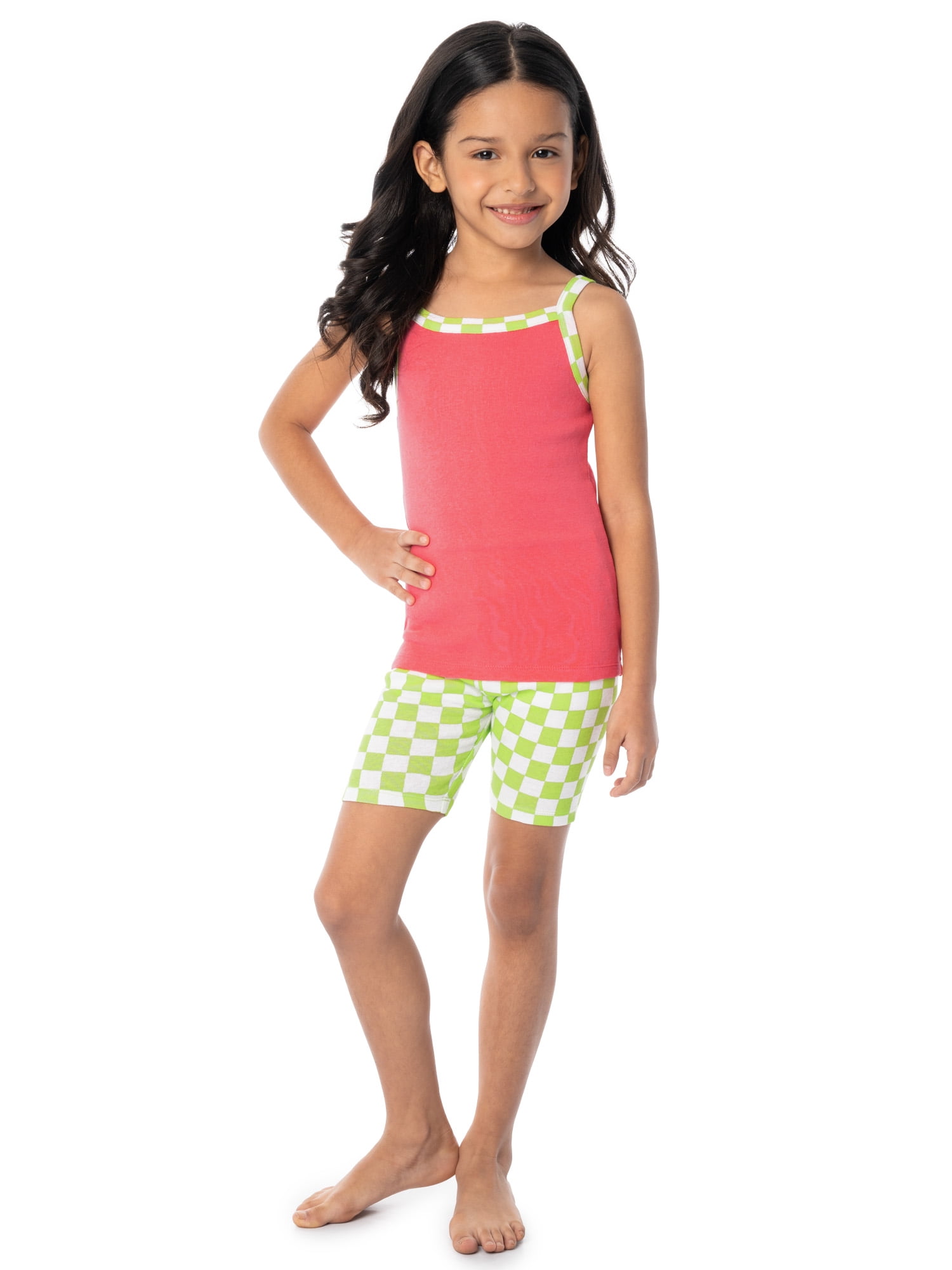 Fruit of the Loom Girl's Energize Snug Fit Pajama Sleep Sets, 4-Piece, Sizes 4-12
