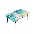 thumbnail image 6 of Turquoise Summer Beach Rectangle Tablecloth, Waterproof Elastic Fitted Table Covers for 5 Foot Tables, 30x60inch Decorative Tablecloths for Picnic, Camping, Outdoor, Coastal Ocean Waves Nautical, 6 of 6
